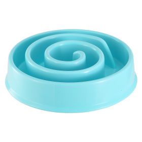 Dog Cat Slow Feeder Bowl Pet Interactive Maze Feeder Bowl Anti-Bloat Feeding Plate (Option: erBlue)