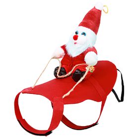Pet Christmas Costumes Red Winter Coat for Dog Riding Santa Claus with Bell Clothes New Year Outfit Cosplay Costumes Party Dress Up For Cats (Option: othesS)