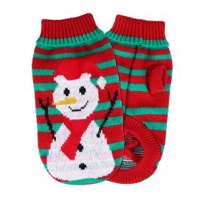 Pet Christmas Turtleneck Sweater Dog Cat Christmas Clothes Snowman Stripes Costume Winter Holiday Sweater for Small Medium Kitten Puppy Cats Dogs (Option: owman_L)