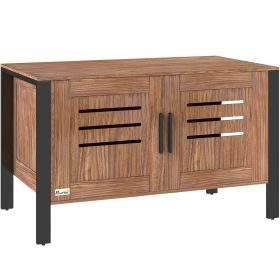 Cat Litter Box Enclosure With Tall Legs, Scratching Board, Dark Brown, 31.5L X 17.7W X 19.7H (Color: Brown)