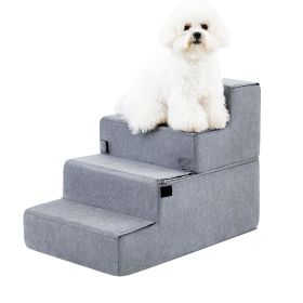 Four-step Dog Bed Indoor Non-slip Balance Pet Ramp Gray (Option: Gray)