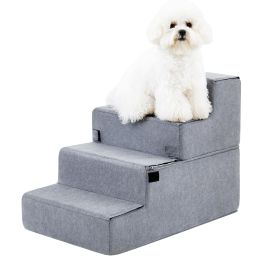 Four-step Dog Bed Indoor Non-slip Balance Pet Ramp Gray (Option: Gray)