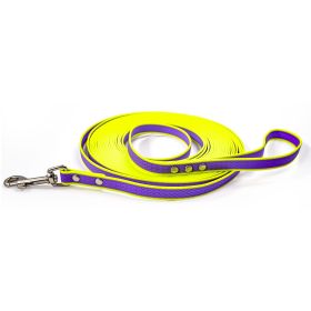 Durable material New style two-color training rope Tangle-free Soft on pet 4.92FT Obedience training Daily walk training Park training  Evening/e (Color: Purple-yellow, size: 5M)