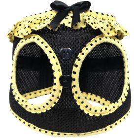 American River Choke Free Dog Harness Polka Dot Collection (Color: Yellow and Black Polka Dot, size: 2X-Large)