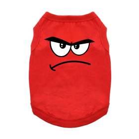 Angry Face Dog Shirt (Color: Flame Scarlet Red, size: 3X-Large)