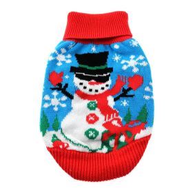 Combed Cotton Ugly Snowman Holiday Dog Sweater (size: large)
