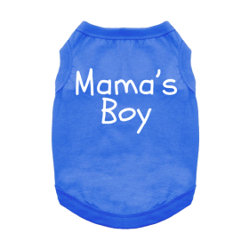 Mama's Boy Dog Shirt (Color: Blue, size: X-Large)