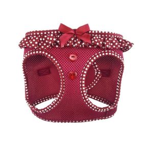 American River Choke Free Dog Harness Polka Dot Collection (Color: Wine Polka Dot, size: large)