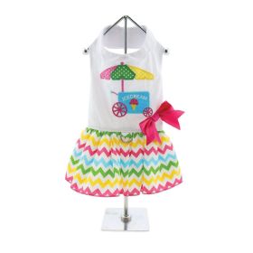 Ice Cream Cart Dress with Matching Leash (size: X-Large)