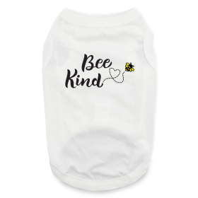 Bee Kind Dog Shirt (Color: White, size: medium)