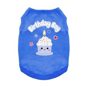 Birthday Boy Dog Shirt (Color: Blue, size: medium)