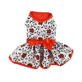 Holiday Dog Harness Dress (Color: Holly, size: medium)