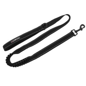 Soft Pull Traffic Dog Leash (Color: Black, size: One size)