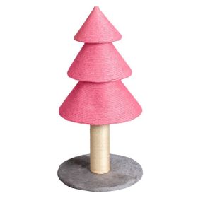 31.5in Christmas Tree Cat Scratcher, Cat Scratching Post For Indoor Cats, Large Sisal Cat Scratching Tree Cat Scratch Tower,-Pink (Color: Pink)