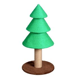 31.5in Christmas Tree Cat Scratcher, Cat Scratching Post For Indoor Cats, Large Sisal Cat Scratching Tree Cat Scratch Tower, Green (Color: Green)