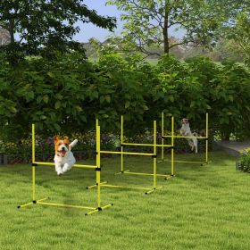 6 Piece Dog Agility Set with Adjustable Height Jump Bars (Option: Yellow-950x180x180 mm)