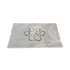 DGS Pet Products Dirty Dog Door Mat Small Mocha Brown 23" x 16" x 2" (Color: Silver Grey, size: medium)